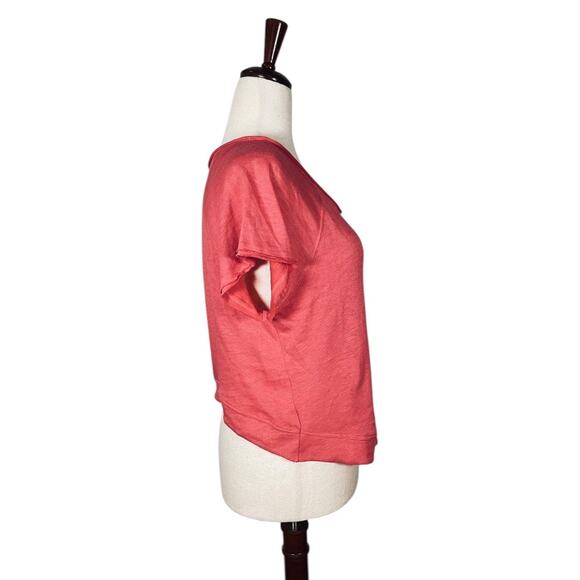 We The Free People Pink Pocket Crop T-Shirt Size: L - Picture 2 of 4